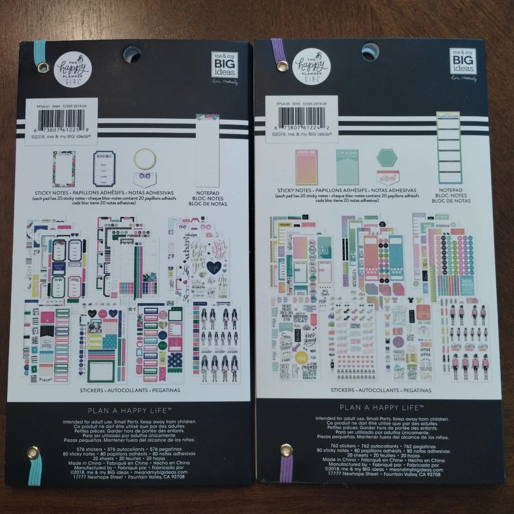 The Happy Planner Sticker Collection, 2 Books Healthy Hero Fitness and Socialite